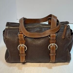 Coach Brown Leather Handbag / Satchel – Buckle Detail – Good Condition